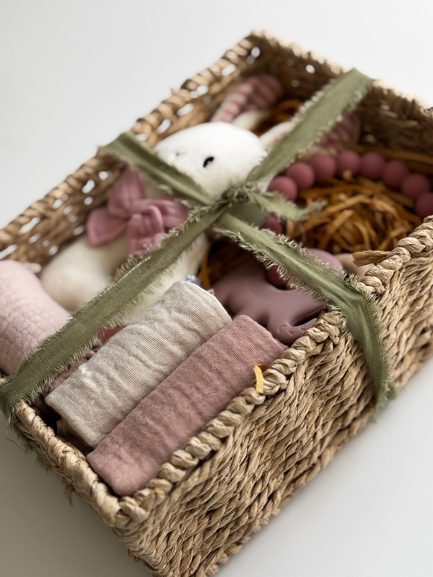 Rabbit Rattle & Elephant Beads Gift Basket