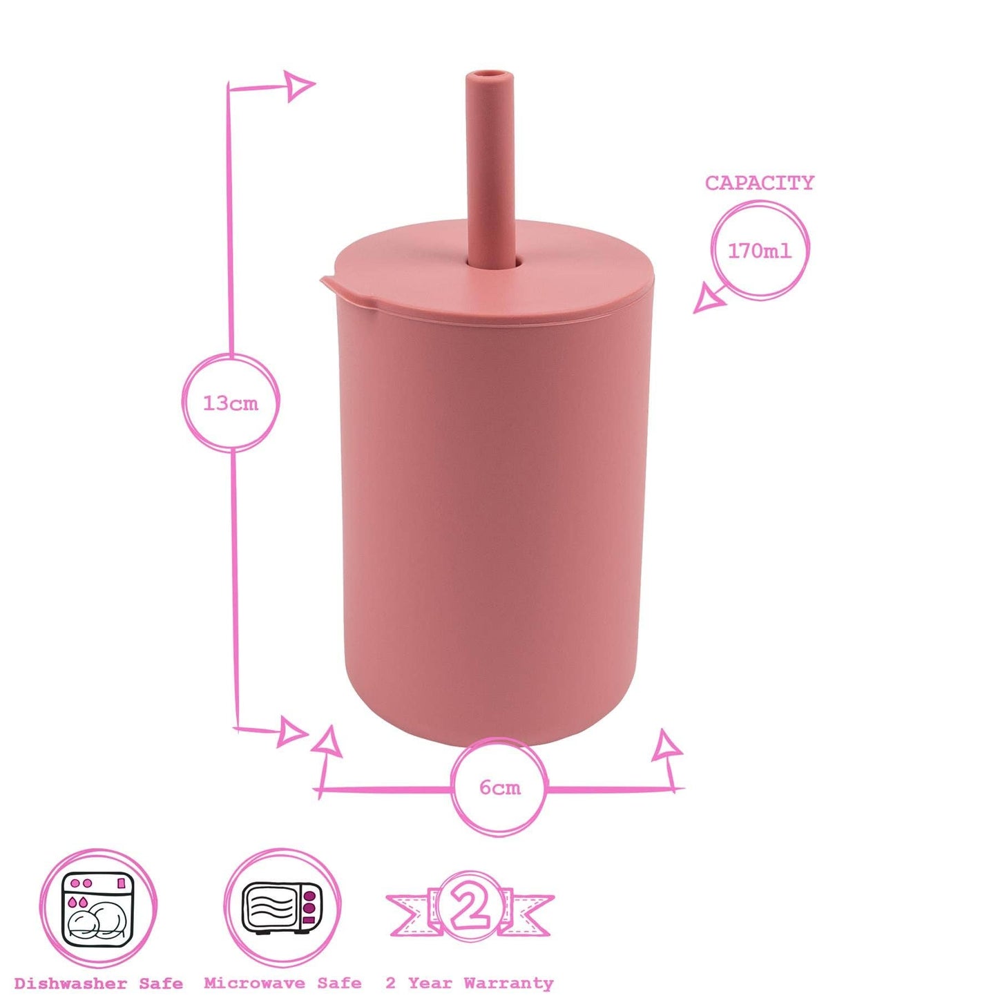 170ml Baby Silicone Straw Cup - By Tiny Dining