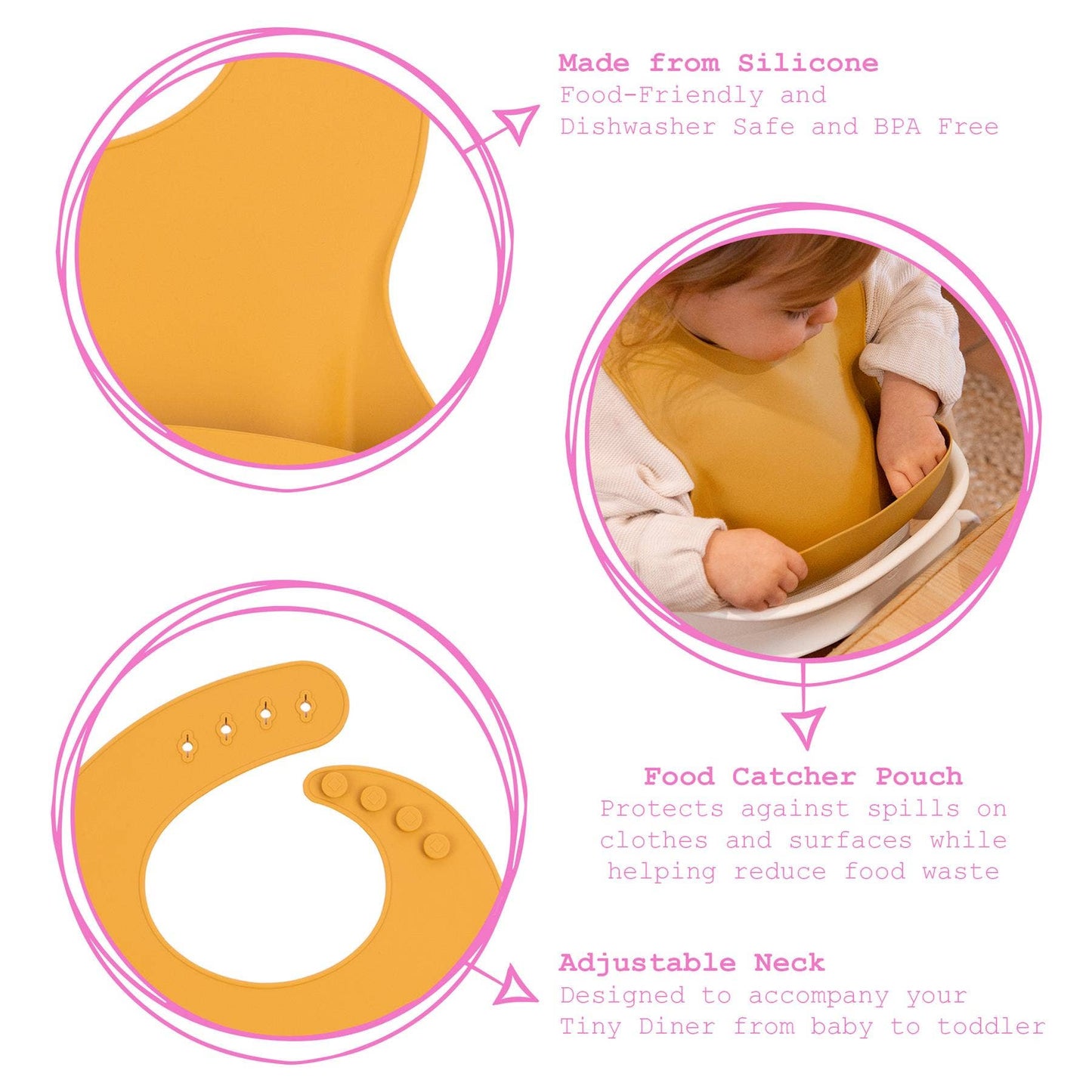 Baby Silicone Weaning Bib - By Tiny Dining