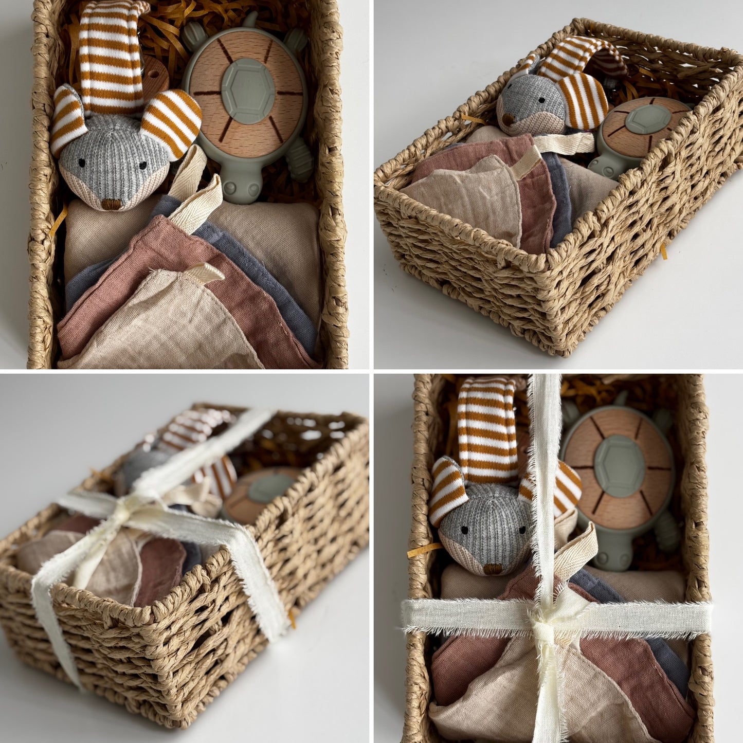 Turtle Teether & Mouse Dummy Clip Gift Basket