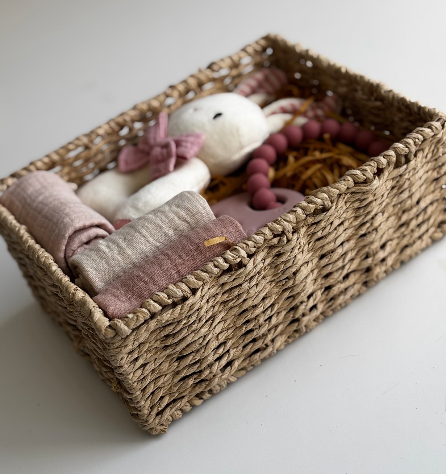 Rabbit Rattle & Elephant Beads Gift Basket