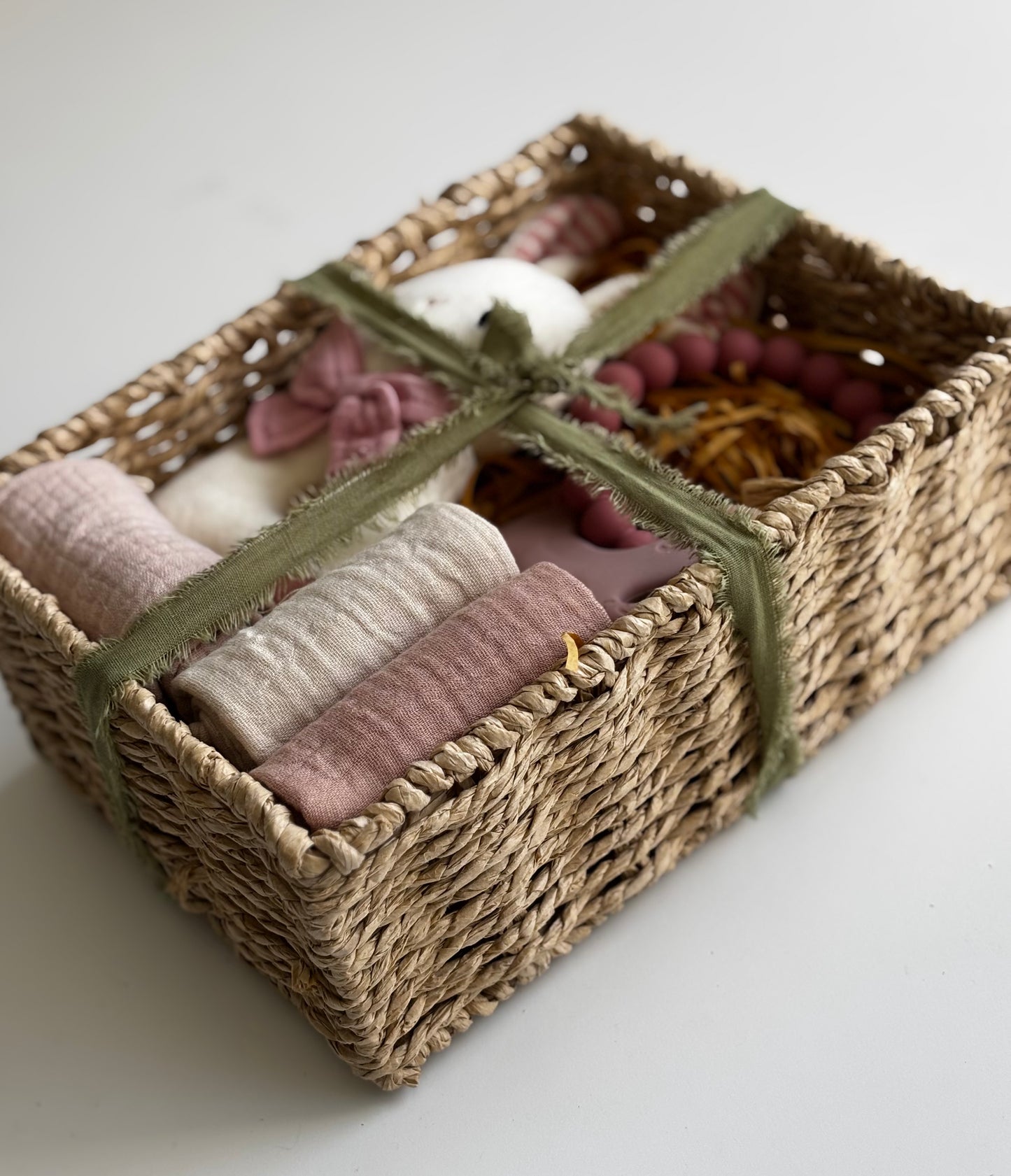 Rabbit Rattle & Elephant Beads Gift Basket
