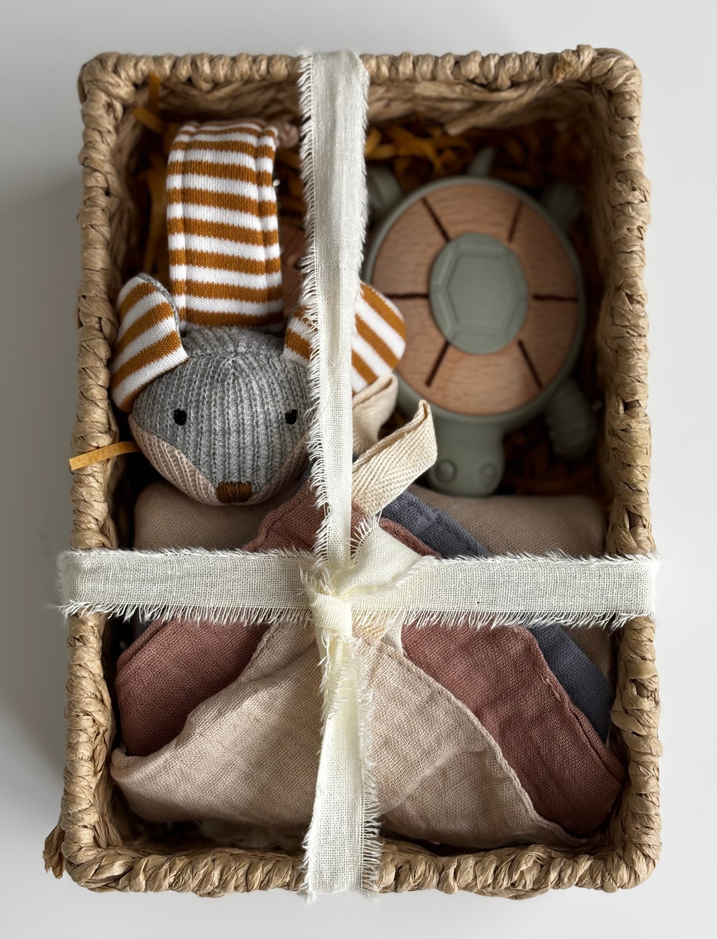 Turtle Teether & Mouse Dummy Clip Gift Basket