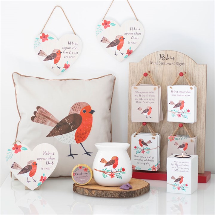 Dad Winter Robin Hanging Heart Sign
