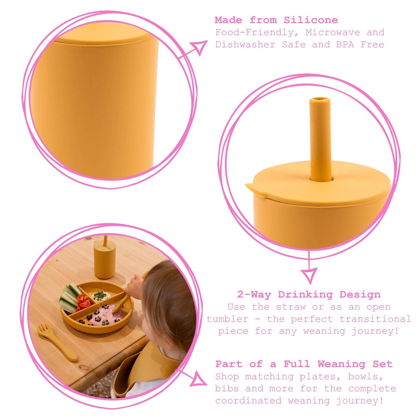 170ml Baby Silicone Straw Cup - By Tiny Dining