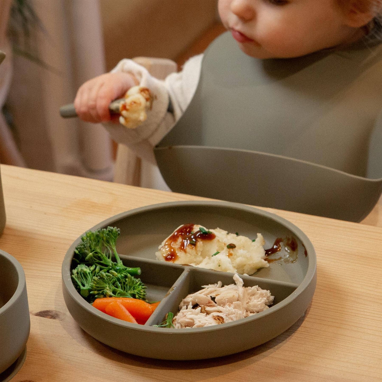 Baby Divided Silicone Suction Plate - By Tiny Dining