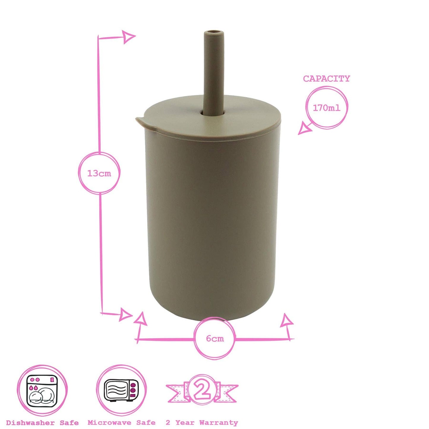 170ml Baby Silicone Straw Cup - By Tiny Dining