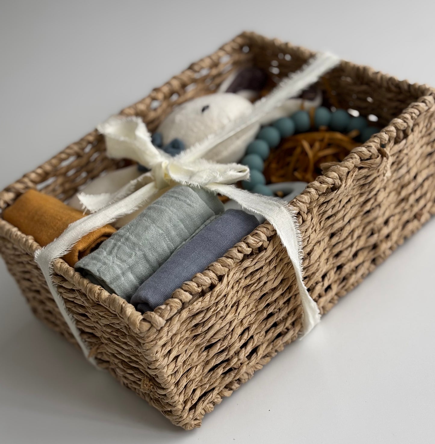Rabbit Rattle & Elephant Beads Gift Basket